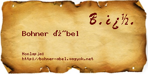Bohner Ábel névjegykártya