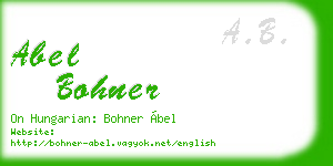 abel bohner business card