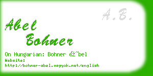 abel bohner business card